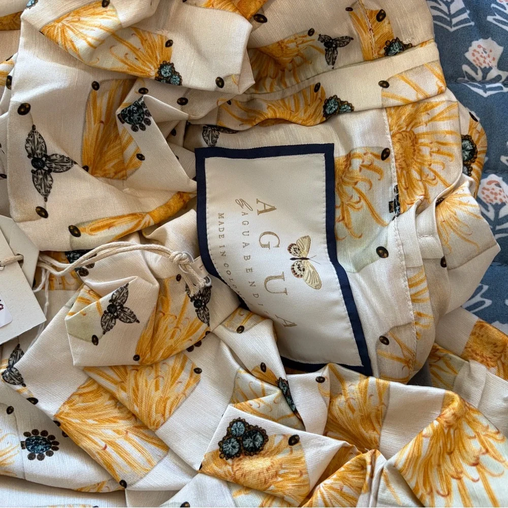 NWT Agua by Agua Bendita Silk Espliego Bisuteria Maxi Dress Large - Picture 9 of 12